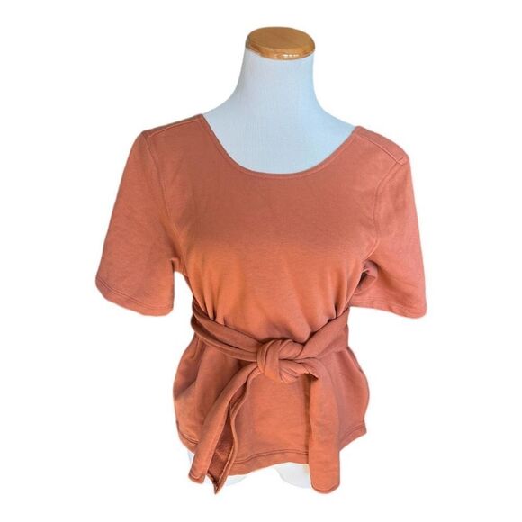 Womens Nike Studio Dri-Fit Short Sleeve Yoga Studio Wrap in Dusty Peach - M - Picture 6 of 6